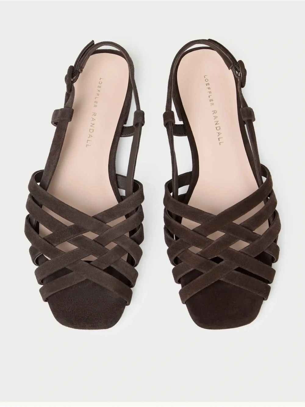Loeffler Randal Shelly Brown Suede Flat Sandal size 8